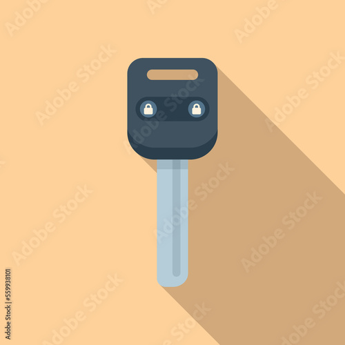 Lock car key icon flat vector. Smart button. Digital device