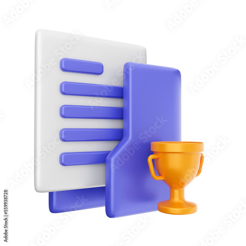 3d folder file icon illustration render