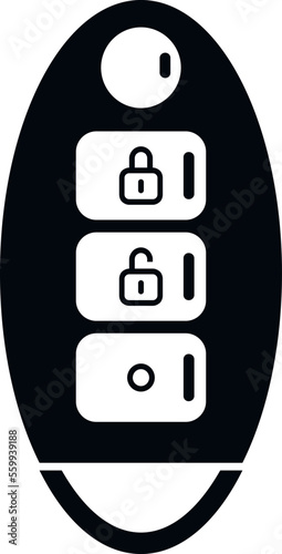 Alarm car key icon simple vector. Smart button. Remote lock