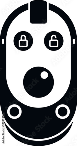 Lock car key icon simple vector. Smart button. Digital device