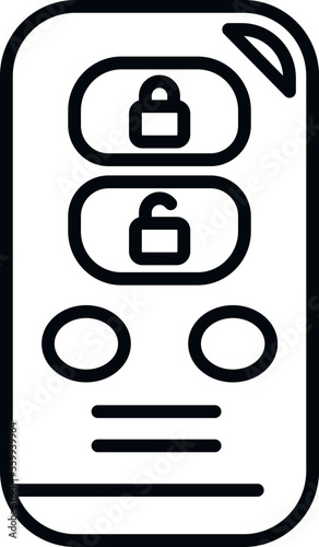 Smart car key icon outline vector. Vehicle button. Lock service