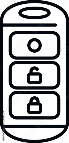 Car key button icon outline vector. Vehicle lock. Business mobile