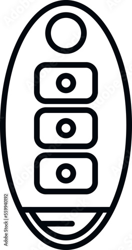 Vehicle lock key icon outline vector. Smart button. Service unlock