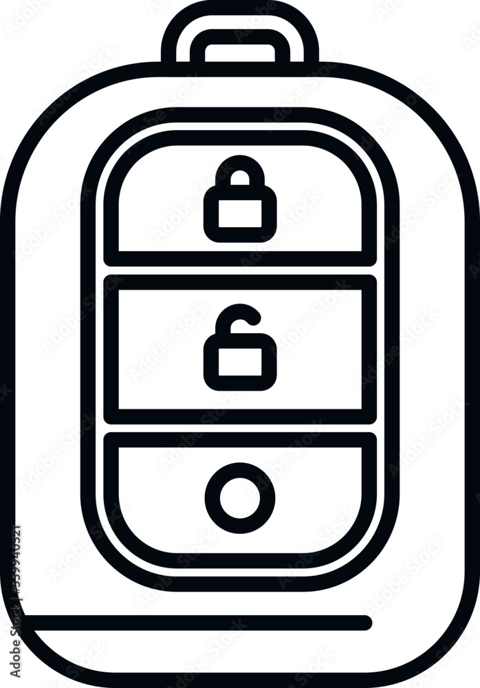 Unlock smart car key icon outline vector. Remote button. Lock vehicle Unlock smart car key icon outline vector. Remote button. Lock vehicle