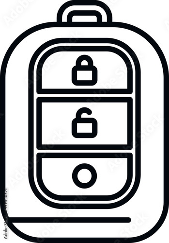 Unlock smart car key icon outline vector. Remote button. Lock vehicle