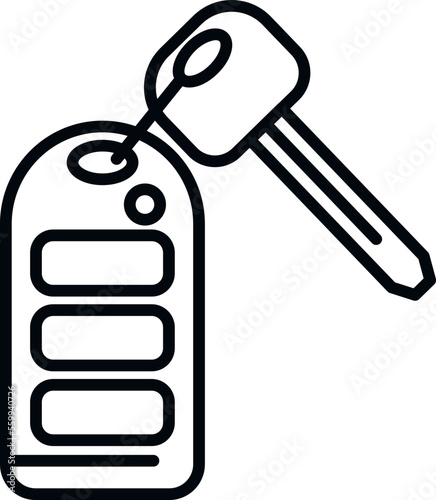 Technology car key icon outline vector. Smart button. Alarm button