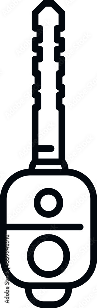 Lock car key icon outline vector. Smart button. Digital device Lock car key icon outline vector. Smart button. Digital device