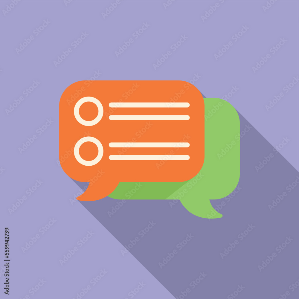 Fototapeta premium Message task schedule icon flat vector. Event time. Meeting list