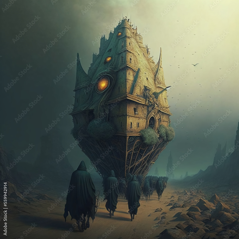 An Unsettling Pilgrimage in a Post Apocalyptic World. Monks Following a