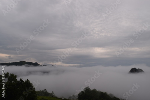 fog over the mountains
