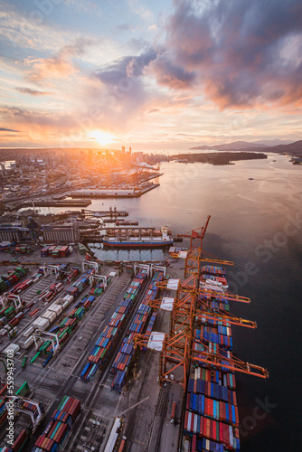 Vancouver Skyline GCT Vanterm Container Terminal Sunset Photography photo