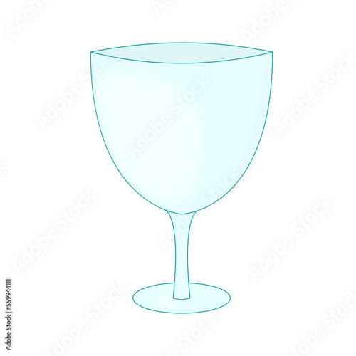 Decorative design asset of an empty glass