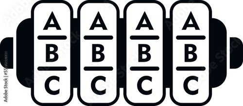 Letter cipher icon simple vector. Data encryption. Code lock