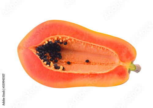 sliced of ripe papaya isolated transparent png