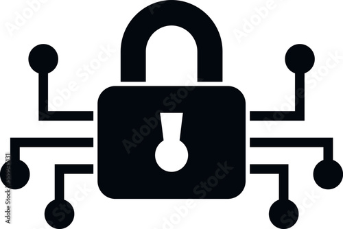 Digital padlock icon simple vector. Lock code. Unlock secure
