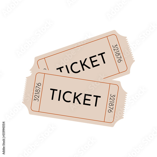 Ticket. Vector ticket illustration. Flat
