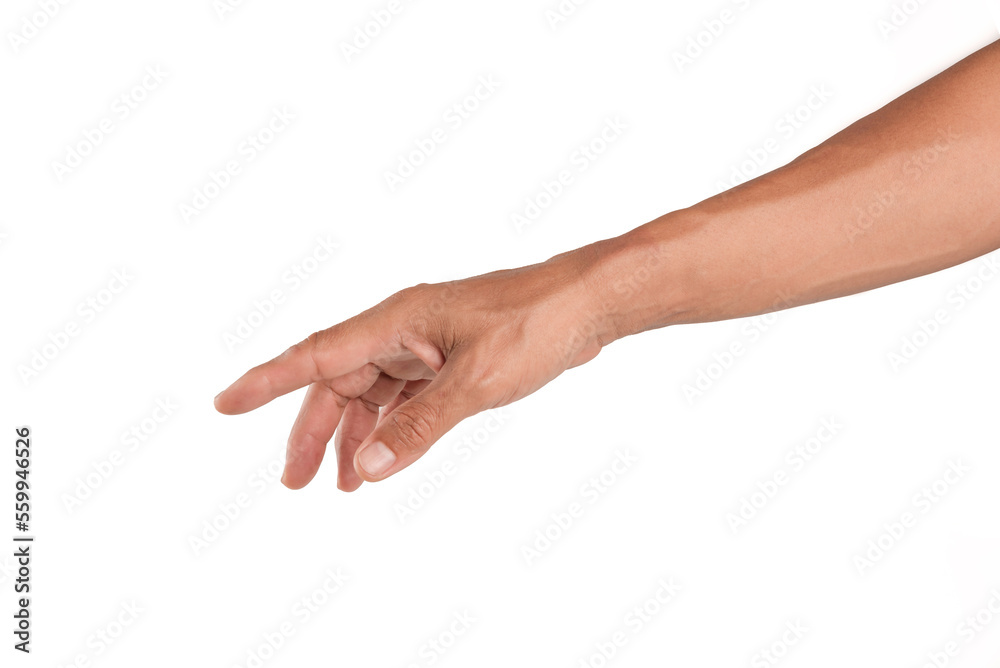 Hand holding something isolated