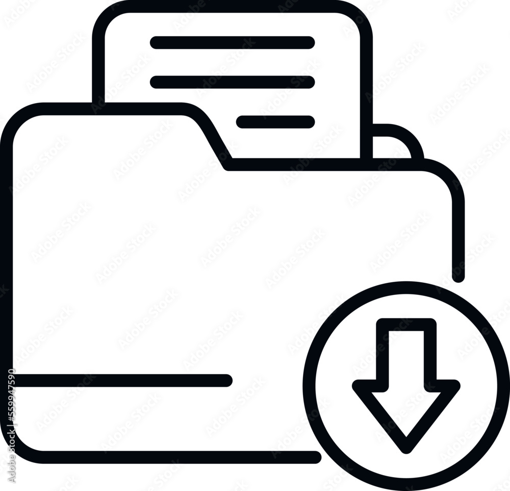 Backup folder icon outline vector. Data storage. File network Backup folder icon outline vector. Data storage. File network