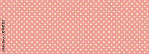 Seamless Large Texture of polka white dot pattern on pink abstract background with circles. Suitable for textile, packaging, postcards, Wallpapers, banners. Colorful gifts material, website, design 