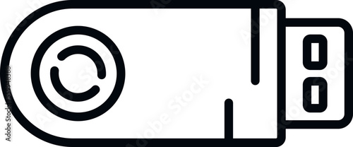 Usb backup icon outline vector. Data cloud. Server file