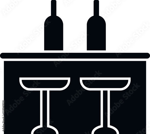Wine bar counter icon simple vector. Cafe pub. Restaurant food