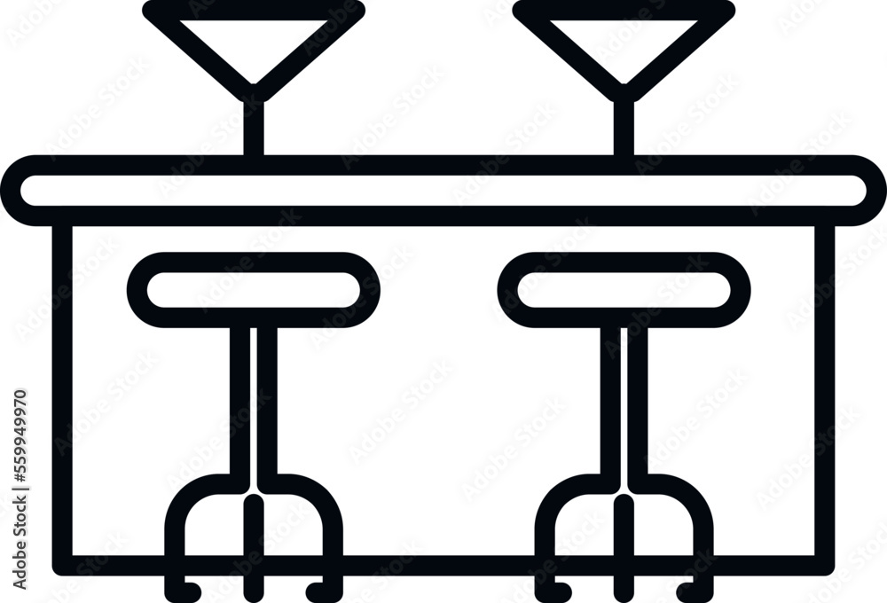 Furniture bar counter icon outline vector. Cafe table. Food desk