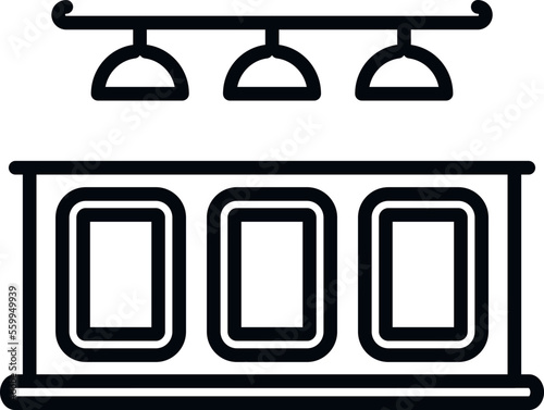 Wine bar counter icon outline vector. Cafe pub. Restaurant food