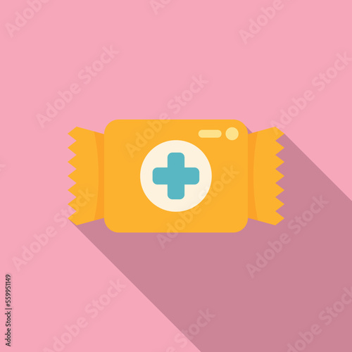 Medical drop icon flat vector. Cold remedy. Honey medicine