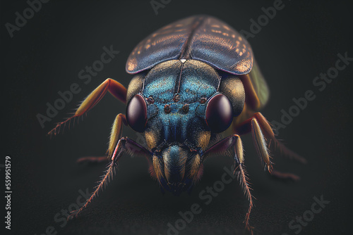 Macro illustration of a random insect bug. Generative ai © Annabell Gsödl