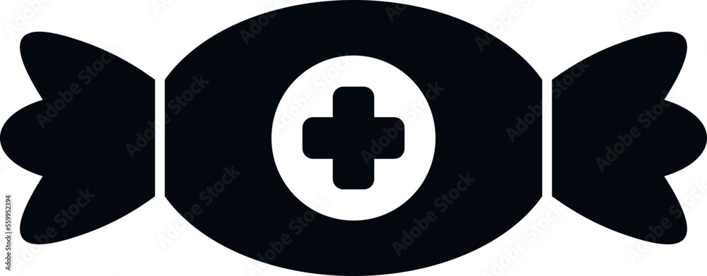 Bonbon cough drops icon simple vector. Sore remedy. Drop flu Bonbon cough drops icon simple vector. Sore remedy. Drop flu