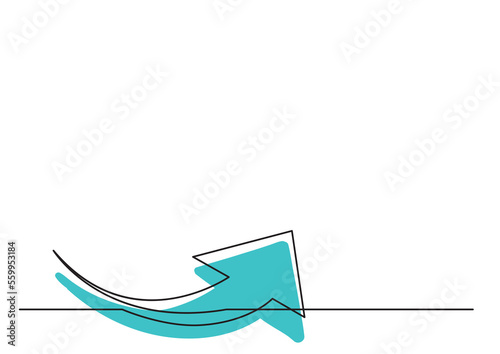 continuous line drawing of colored arrow - PNG image with transparent background photo