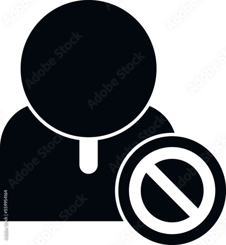 Block account icon simple vector. Delete service. Remove user