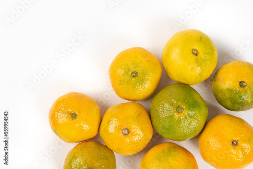 Fresh orange tangerine  isolated on white background