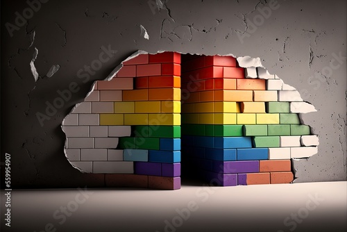 illustration, break down barriers and walls, LBGTQ, an image by AI