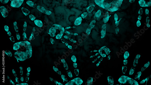 不気味な水色の手形背景