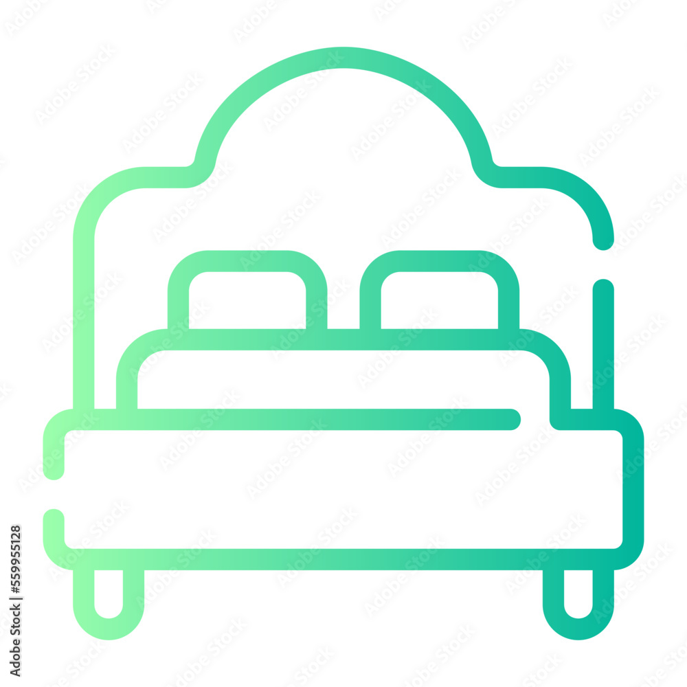 double bed gradient icon double bed gradient icon