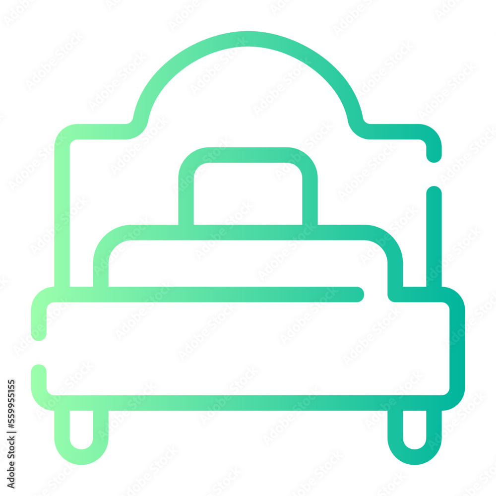 single bed gradient icon single bed gradient icon
