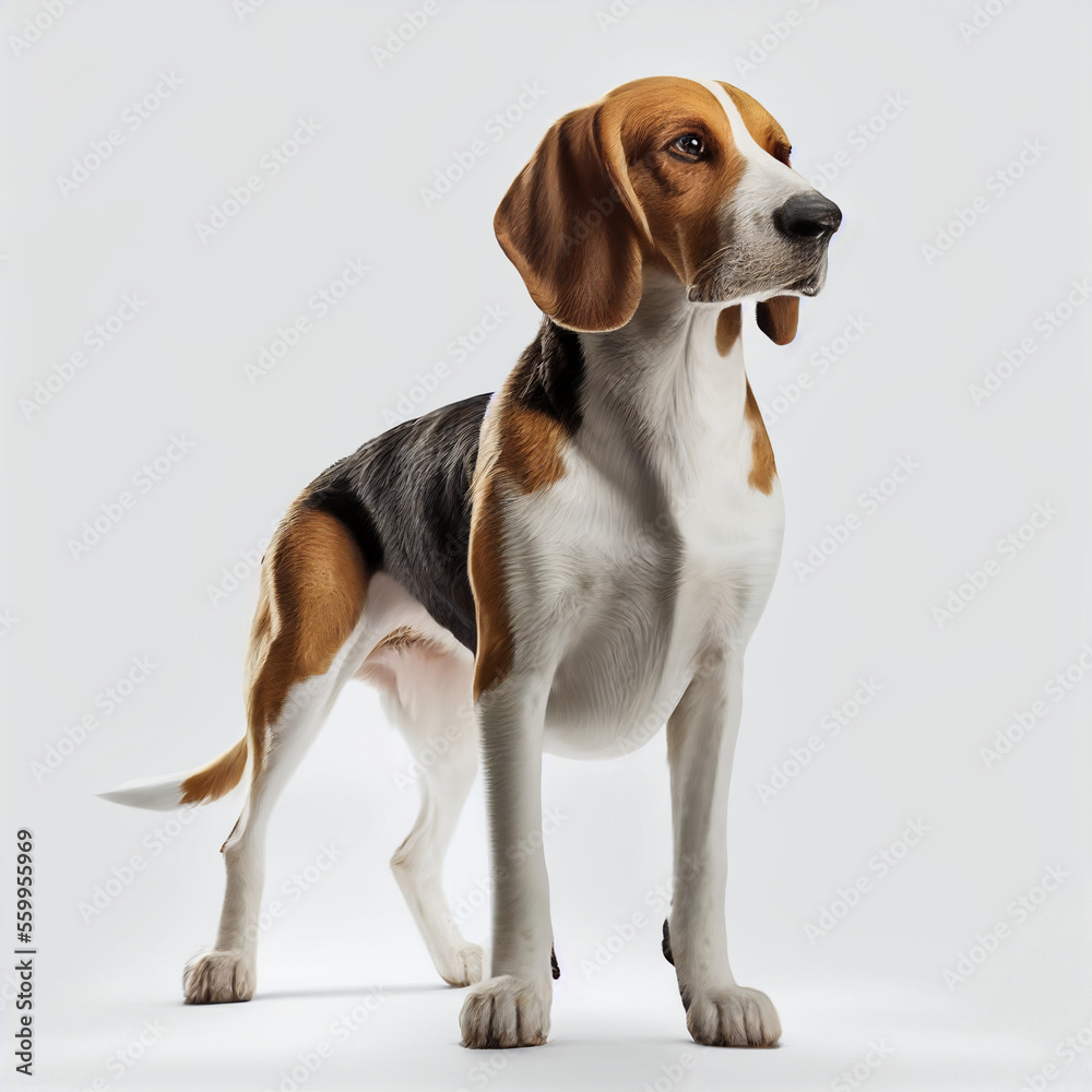 American Foxhound full body image with white background ultra realistic American Foxhound full body image with white background ultra realistic
