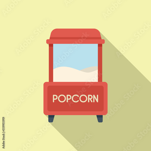 Street popcorn icon flat vector. Corn seller. Electric popper