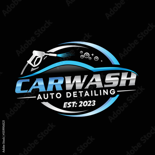 Car wash and mobile detailing logo design template