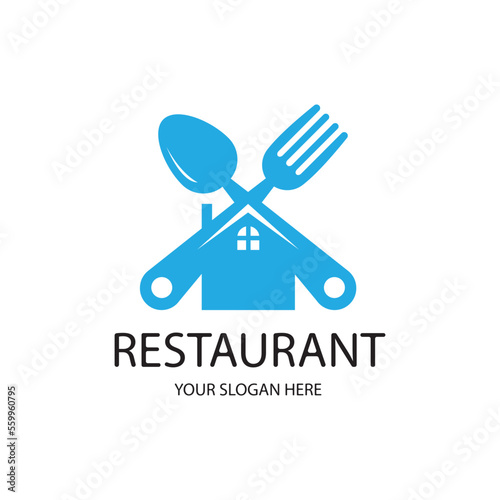 simple restaurant logo with fork and spoon