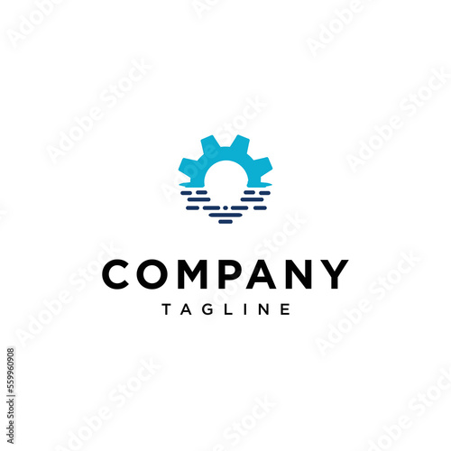 Water Mechanical logo vector template