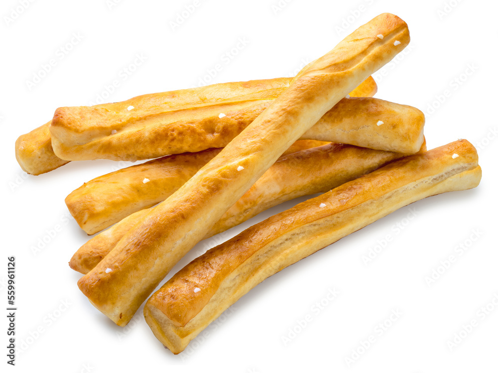 Baked bread stick isolated on white background, Pretzel baked bread on white With clipping path. Baked bread stick isolated on white background, Pretzel baked bread on white With clipping path.