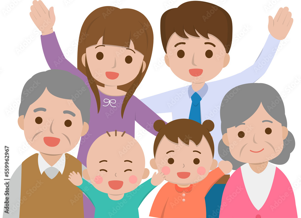 A family happy smiling cartoon comic vector A family happy smiling cartoon comic vector
