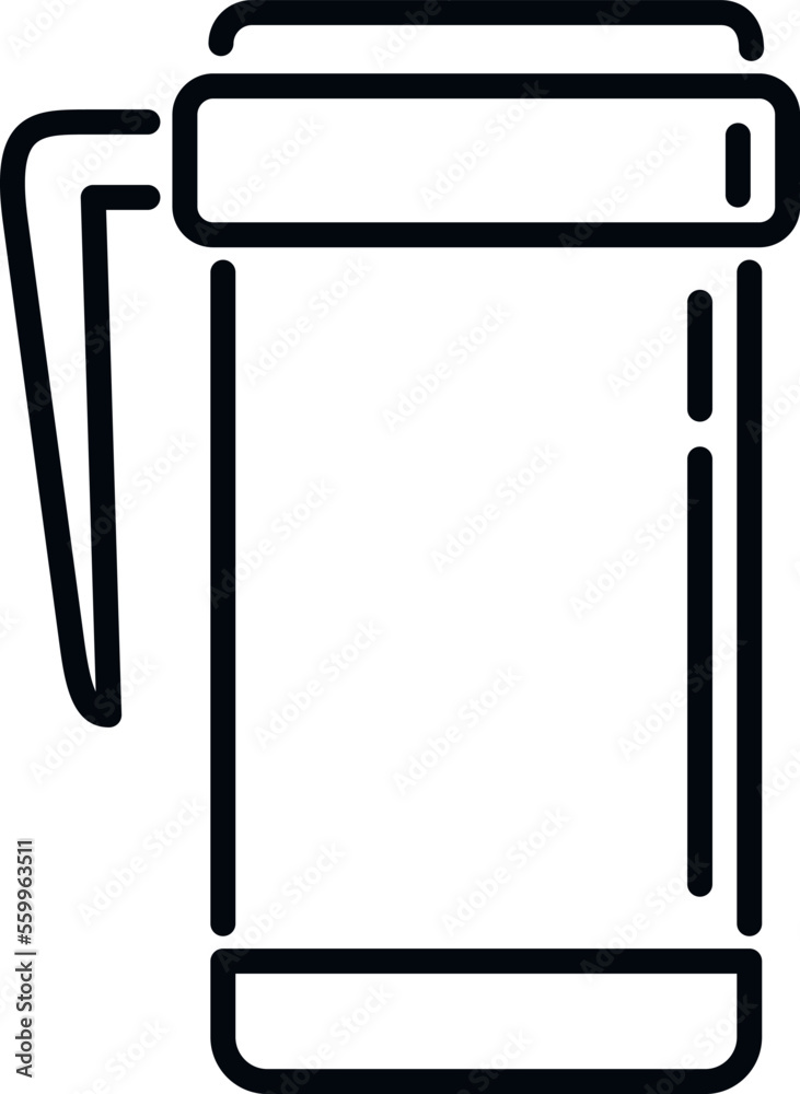 Coffee thermo cup icon outline vector. Reusable mug. Water tea Coffee thermo cup icon outline vector. Reusable mug. Water tea