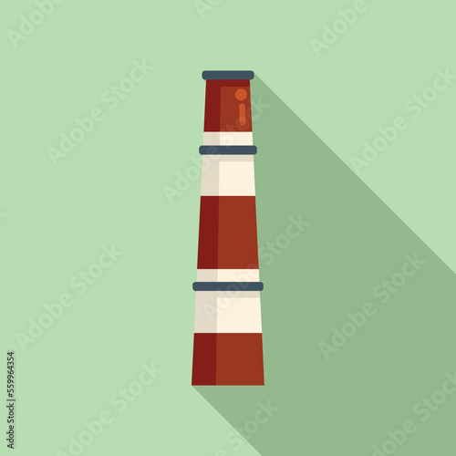 Industry chimney icon flat vector. Industrial fire. Stone sweep