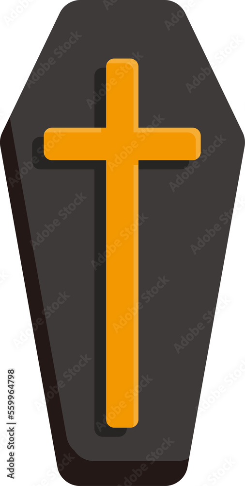 Obraz premium Coffin vector, comic, cartoon, logo