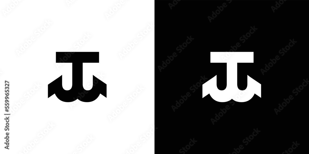 Obraz premium .Modern and unique letter TW initials logo design