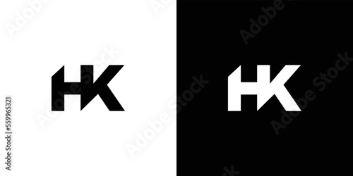 Modern and strong letter HK initials logo design
