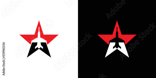 Powerful and modern Jet star logo design